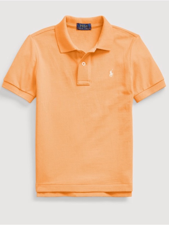 Boys The Iconic Orange Mesh Polo Shirt (Size: 3t)